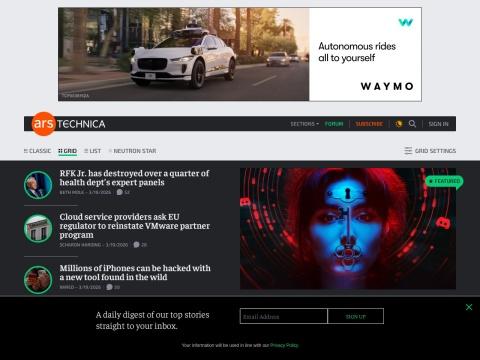 Ars Technica - 美国权威科技媒体，涵盖IT、AI、科学等多领域前沿资讯