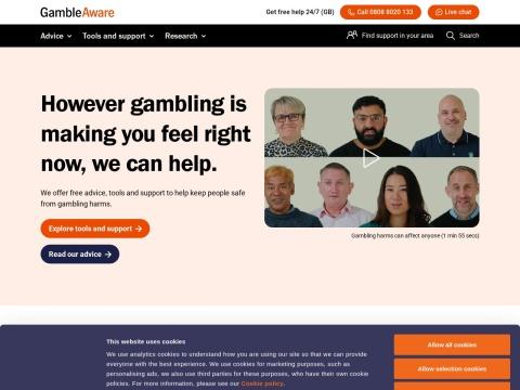 GambleAware英国官方赌博帮助平台 - 免费匿名支持与自助工具