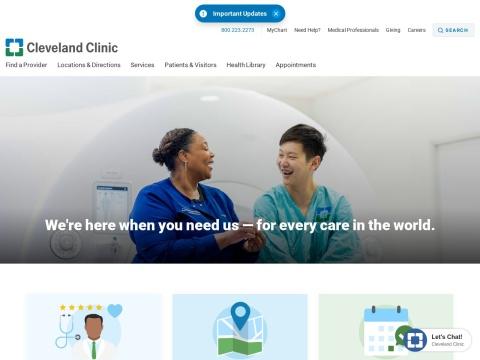 克利夫兰诊所官网：世界级医疗护理与健康信息平台