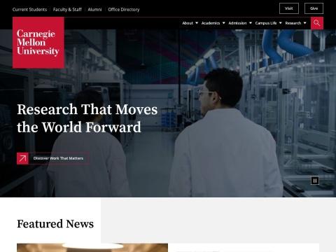 卡内基梅隆大学官网 - 美国顶尖研究型大学与AI教育领导者