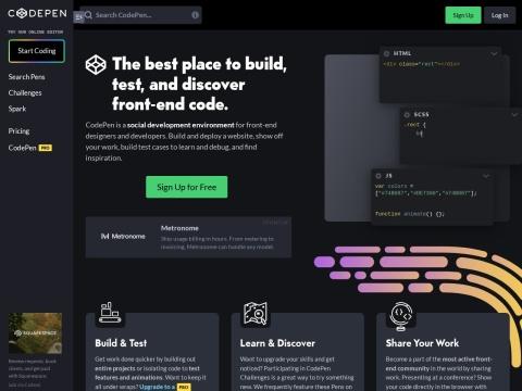 CodePen.io-前端开发者在线代码编辑与分享平台