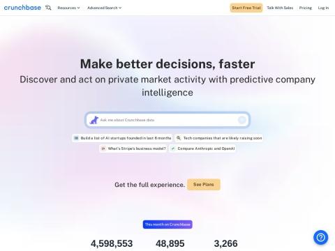 Crunchbase - 美国商业智能平台助力企业高效决策