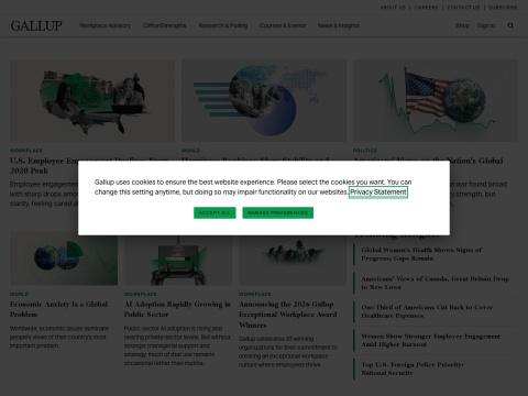 Gallup美国官网：全球职场咨询与数据分析服务平台