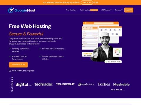 GoogieHost（全球知名免费虚拟主机服务商）