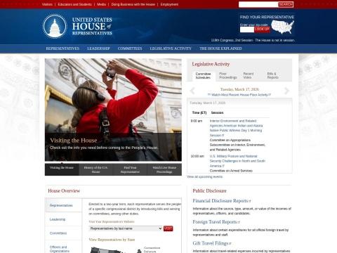 house.gov 官方网站：美国众议院权威信息门户与公民参与平台