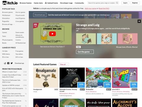 itch.io - 美国独立游戏平台：发现、下载与分享创意游戏