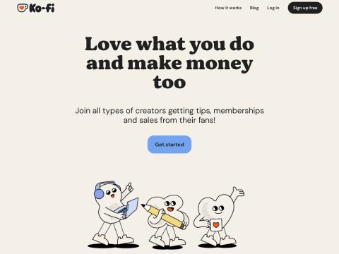 Ko-fi.com-美国轻量级创作者打赏与内容变现平台