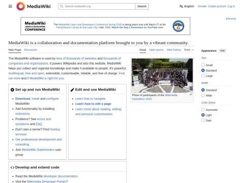 MediaWiki - 开源协作与文档平台（美国维基技术）