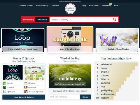 Merriam-Webster 在线词典：美国权威英语词典与语言学习平台