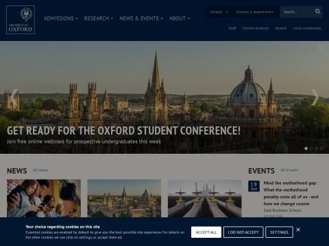 University of Oxford 官网（英国）——世界顶尖大学的学术门户与知识枢纽