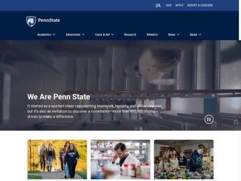 美国宾夕法尼亚州立大学官网：世界级公立教育与跨学科研究平台