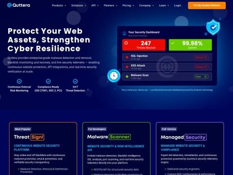 Quttera（免费网站恶意软件扫描与黑名单监测）