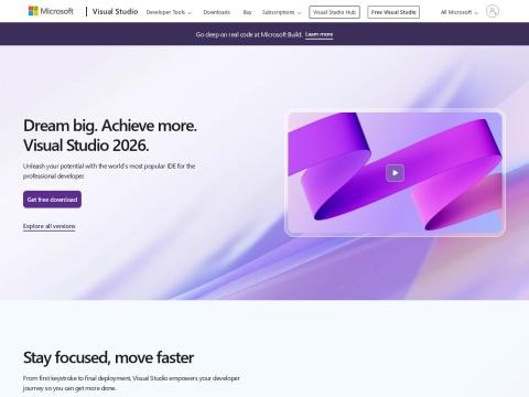 Visual Studio 官网介绍：美国开发者的专业IDE与代码编辑器