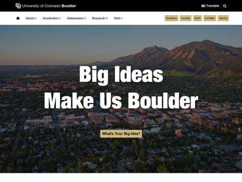 科罗拉多大学博尔德分校官方网站——CU Boulder 招生、学术与科研信息枢纽
