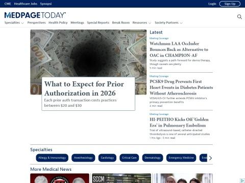 MedPage Today（医学新闻与临床资讯平台）